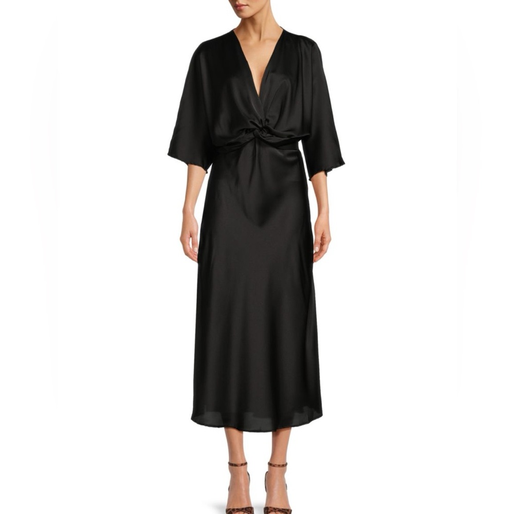 Renee C. Twist Satin Midi Dress